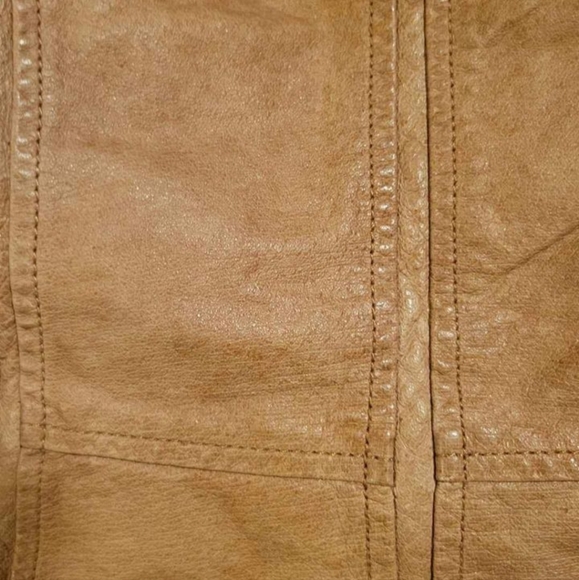 JACKETT NEW YORK Genuine Leather Boho Tan Vest with Hood Small - Picture 7 of 11